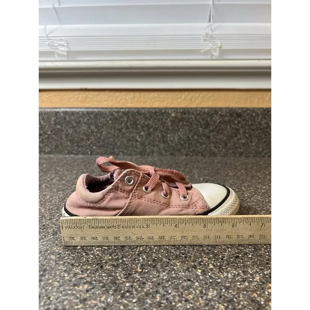 Converse Pink Canvas Sneakers Toddler Girls Size 9 Low Top Lace Up Padded Tongue